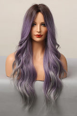 26'' Purple Gray Wavy Full Machine Wig - MXSTUDIO.COM