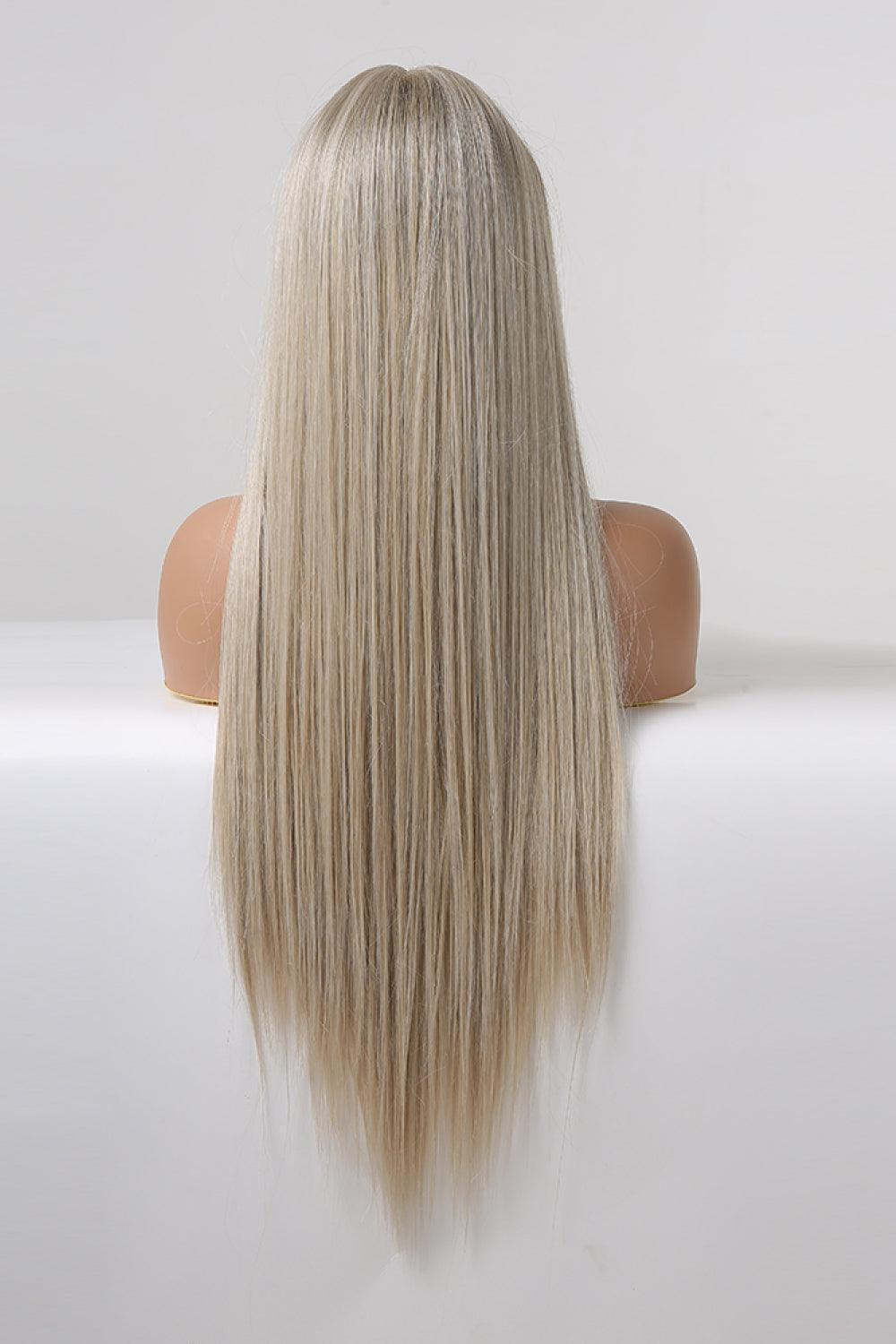 27" Blonde Long Straight Lace Front Wig - MXSTUDIO.COM