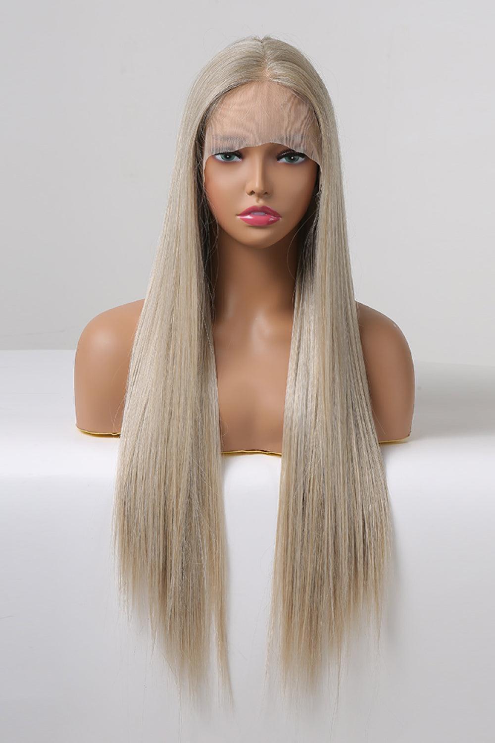 27" Blonde Long Straight Lace Front Wig - MXSTUDIO.COM