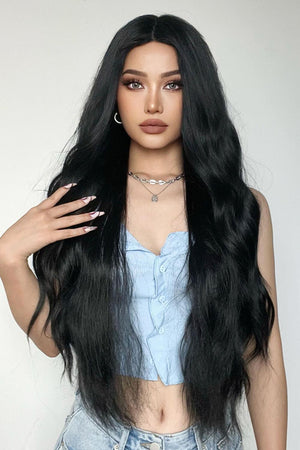 28'' Black Long Wavy Full Machine Wig - MXSTUDIO.COM