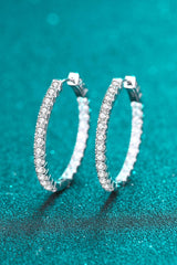 2.88 Carat Moissanite Sterling Silver Hoop Earrings - MXSTUDIO.COM