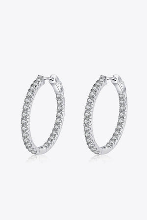 2.88 Carat Moissanite Sterling Silver Hoop Earrings - MXSTUDIO.COM