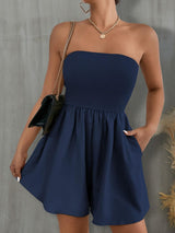 Party Chic Wide Leg Strapless Romper - MXSTUDIO.COM