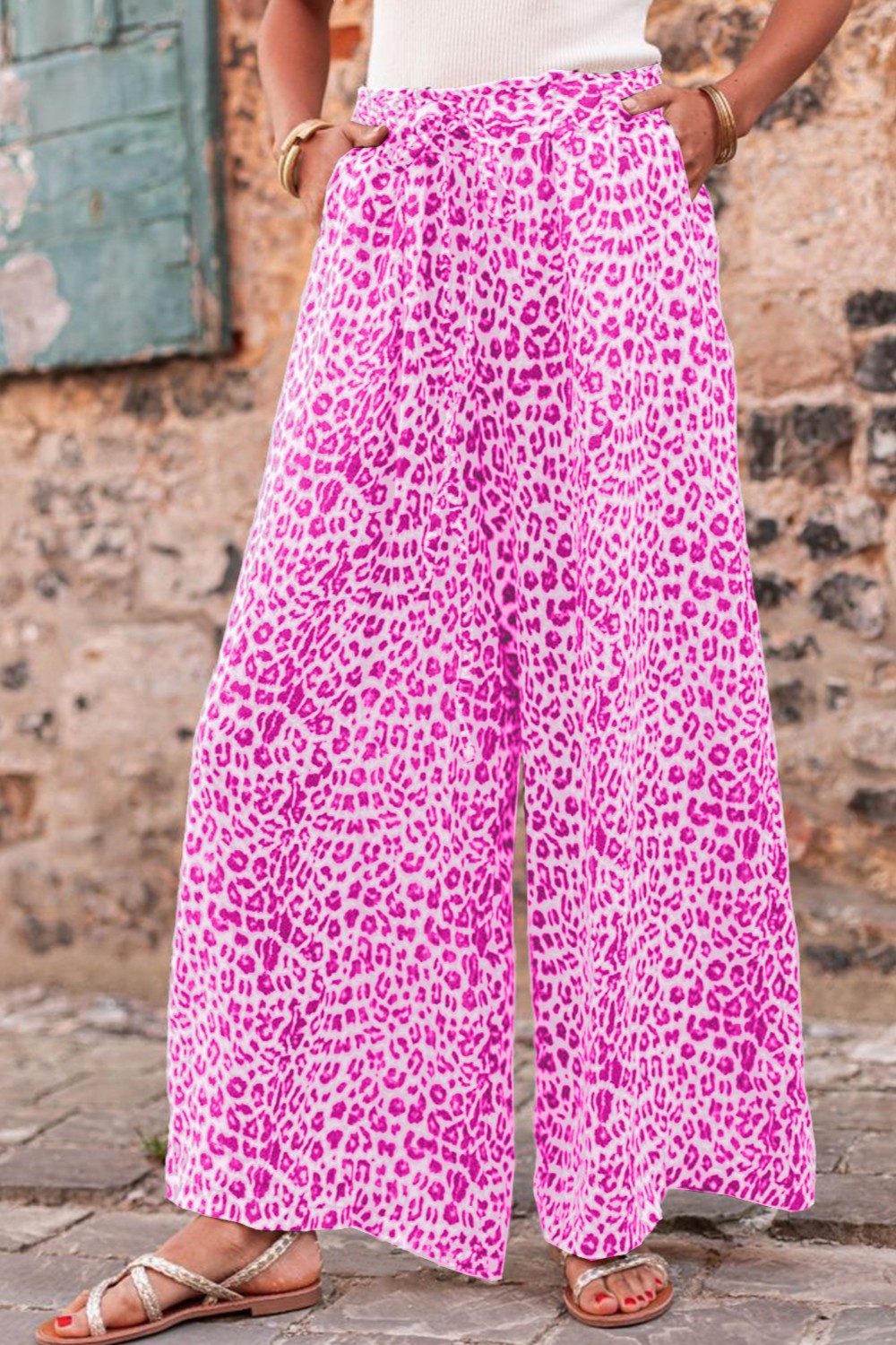 Wild Chic Leopard Print Palazzo Pants