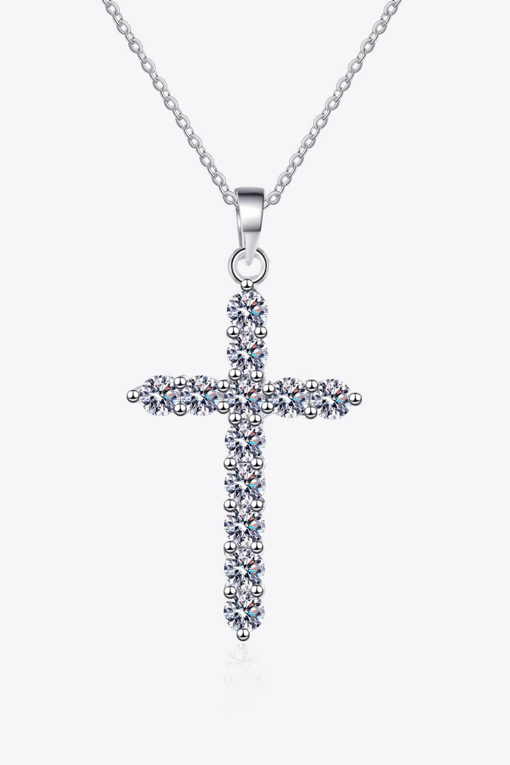 3.6 Carat Moissanite Cross Pendant Necklace - MXSTUDIO.COM