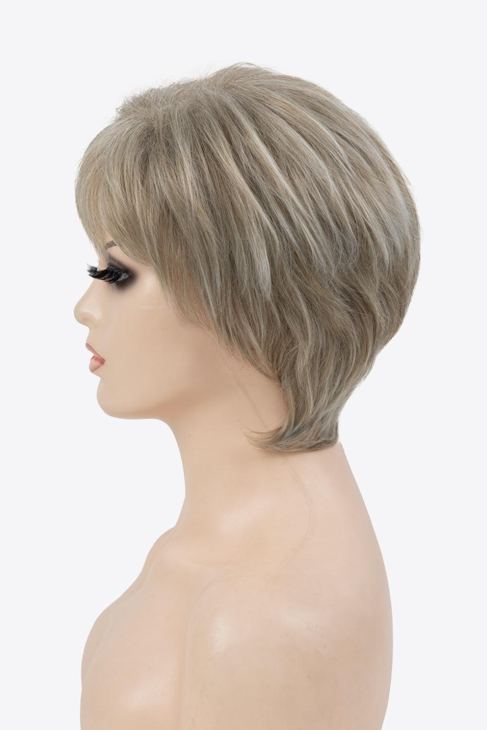 4'' Gold Short Layered Full Machine Wig - MXSTUDIO.COM