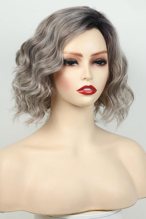 4'' Gray White Short Wavy Full-Machine Wig - MXSTUDIO.COM