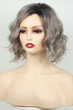 4'' Gray White Short Wavy Full-Machine Wig - MXSTUDIO.COM