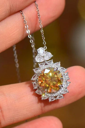 5 Carat Yellow Moissanite Pendant Necklace - MXSTUDIO.COM