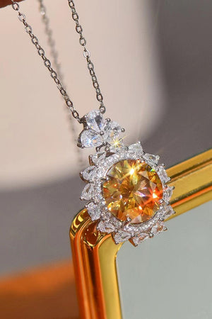 5 Carat Yellow Moissanite Pendant Necklace - MXSTUDIO.COM