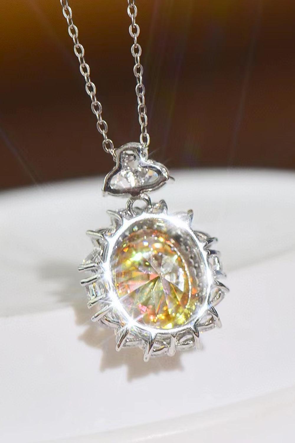 5 Carat Yellow Moissanite Pendant Necklace - MXSTUDIO.COM