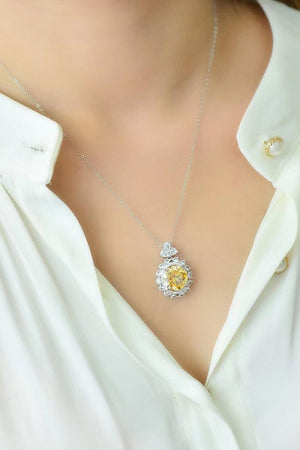 5 Carat Yellow Moissanite Pendant Necklace - MXSTUDIO.COM