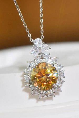 5 Carat Yellow Moissanite Pendant Necklace - MXSTUDIO.COM