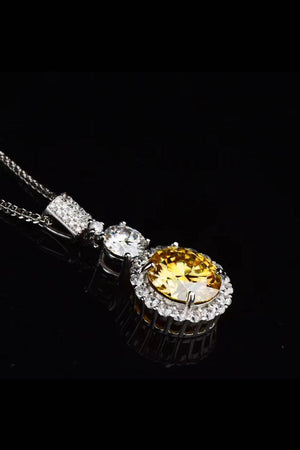 6 Carat Round Yellow Pendant Moissanite Necklace - MXSTUDIO.COM