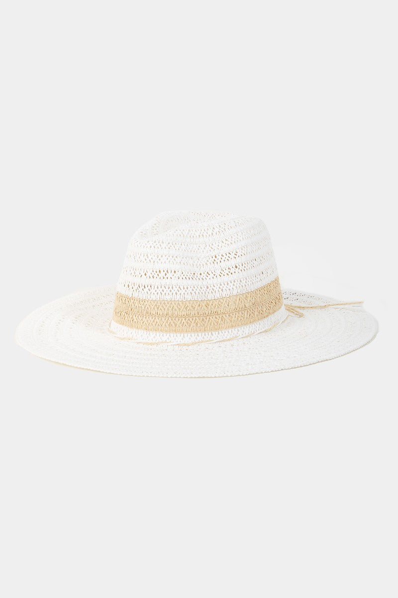 Stay Sun-Safe Two Tone Braided Straw Sun Hat