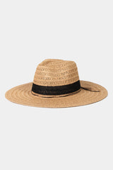 Stay Sun-Safe Two Tone Braided Straw Sun Hat