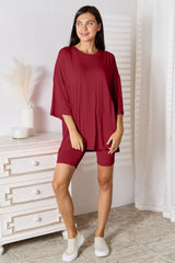 Get Refresh Plus Size Top And Shorts 2 Piece Loungewear Set