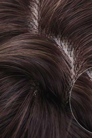 9'' Black Brown Wavy Full-Machine Wig With Bangs - MXSTUDIO.COM