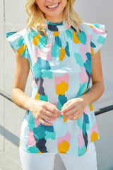 Vibrant Flutter Sleeve Blouse