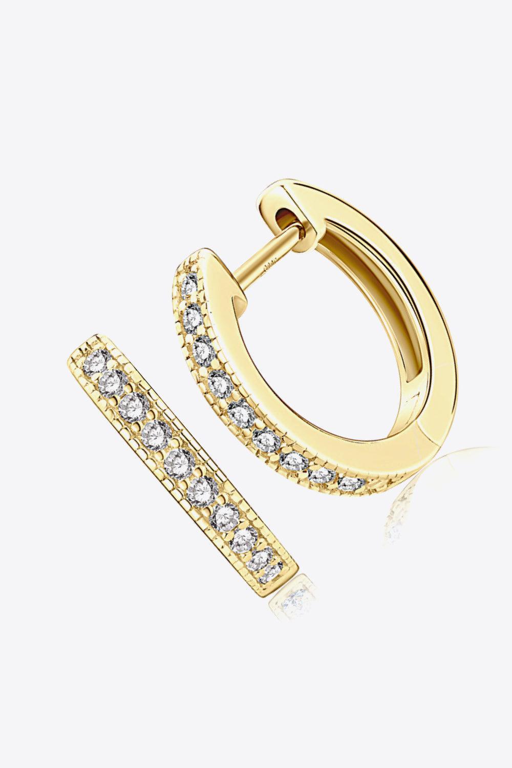 925 Sterling Silver Inlaid Moissanite Hoop Earrings - MXSTUDIO.COM