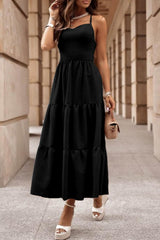 Fascinating Cutout Tiered Sleeveless Midi Dress