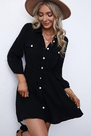 Absolute Beauty Black Long Sleeve Mini Dress - MXSTUDIO.COM