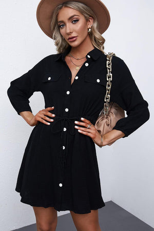 Absolute Beauty Black Long Sleeve Mini Dress - MXSTUDIO.COM