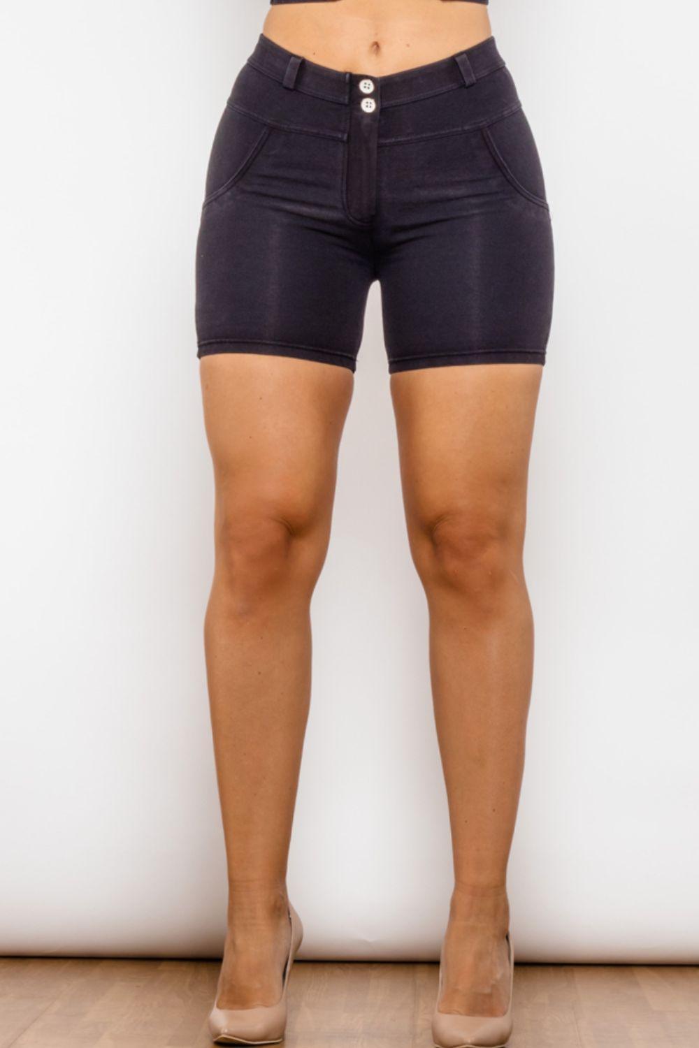 Absolute Shape Black Skinny Denim Shorts - MXSTUDIO.COM