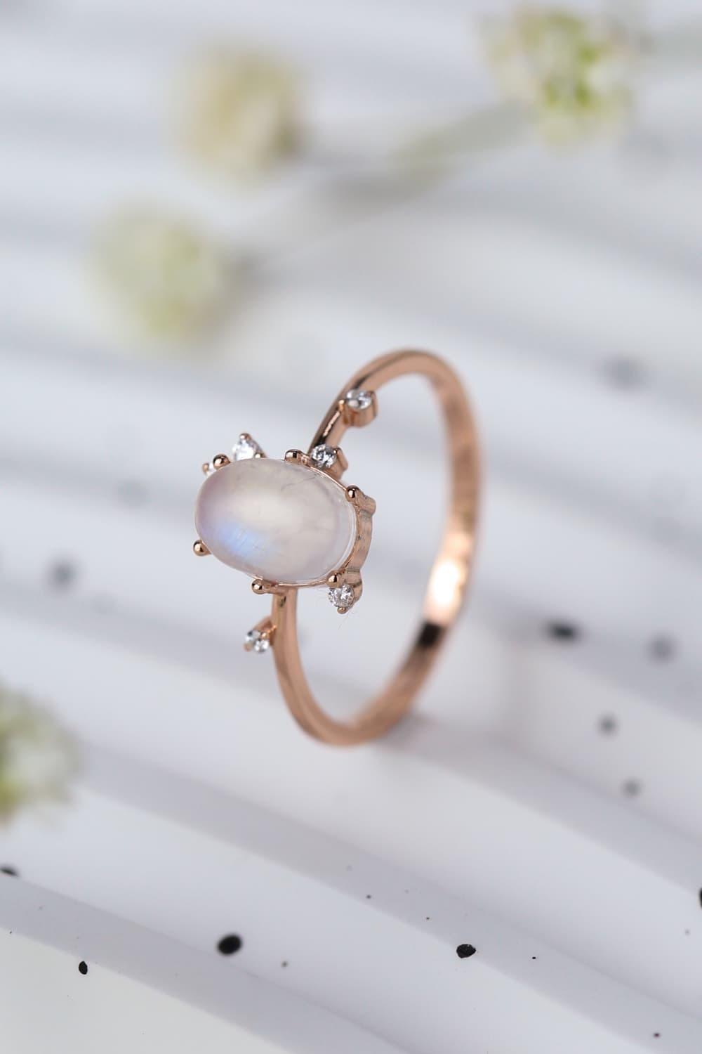 Absolutely Adoring 925 Sterling Silver Moonstone Ring - MXSTUDIO.COM