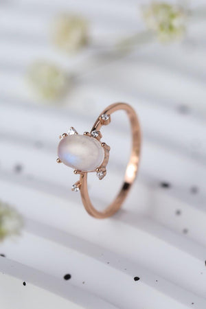 Absolutely Adoring 925 Sterling Silver Moonstone Ring - MXSTUDIO.COM