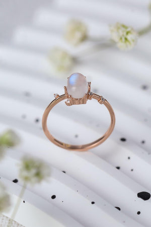 Absolutely Adoring 925 Sterling Silver Moonstone Ring - MXSTUDIO.COM