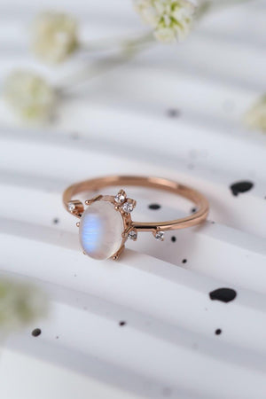 Absolutely Adoring 925 Sterling Silver Moonstone Ring - MXSTUDIO.COM