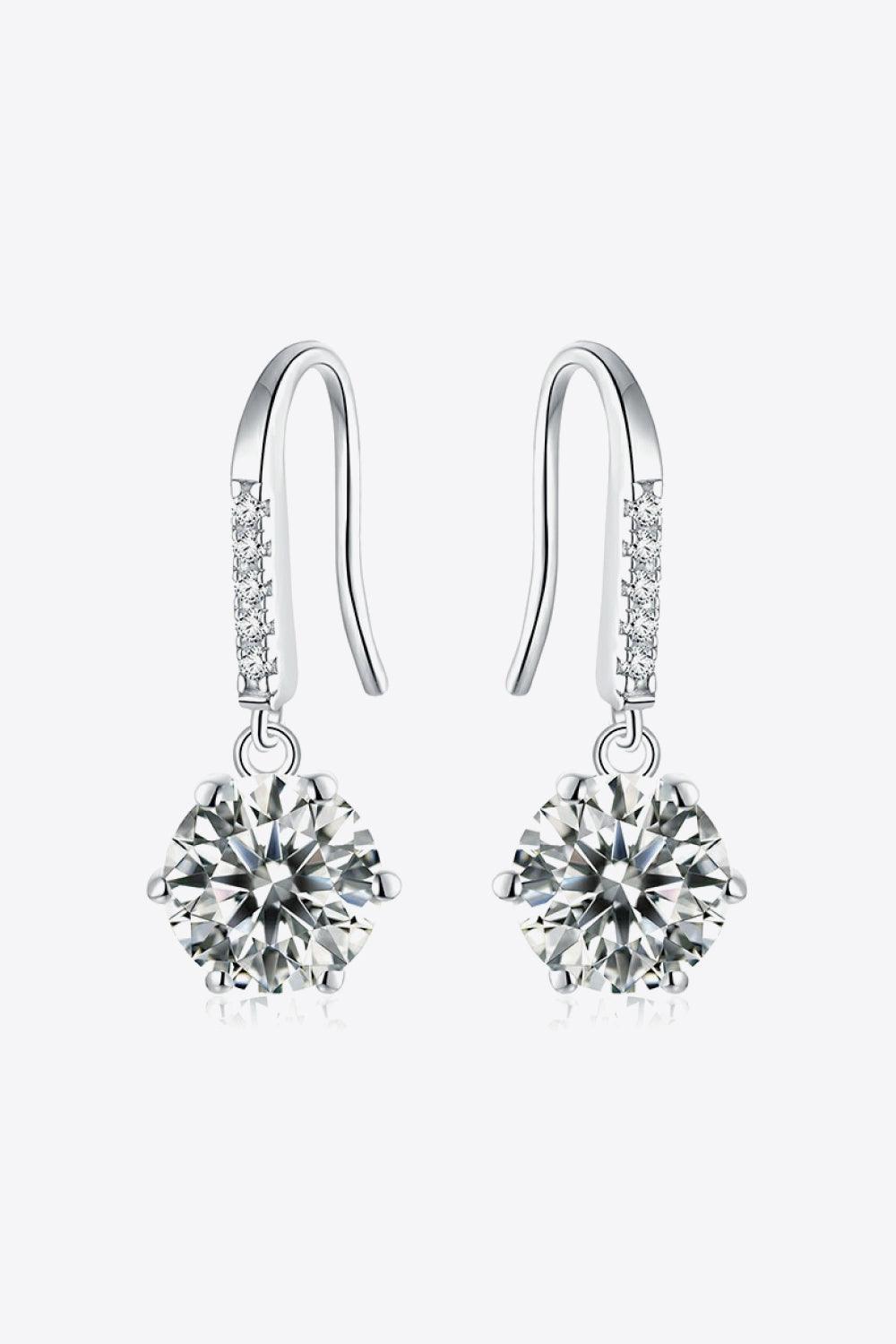 Accentuate Zircon 2 Carat Moissanite Drop Earrings - MXSTUDIO.COM