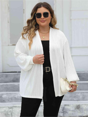 Accessible Fashion Plus Size Open Front Cardigan - MXSTUDIO.COM