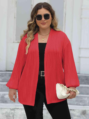 Accessible Fashion Plus Size Open Front Cardigan - MXSTUDIO.COM