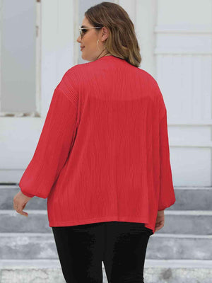 Accessible Fashion Plus Size Open Front Cardigan - MXSTUDIO.COM