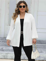 Accessible Fashion Plus Size Open Front Cardigan - MXSTUDIO.COM