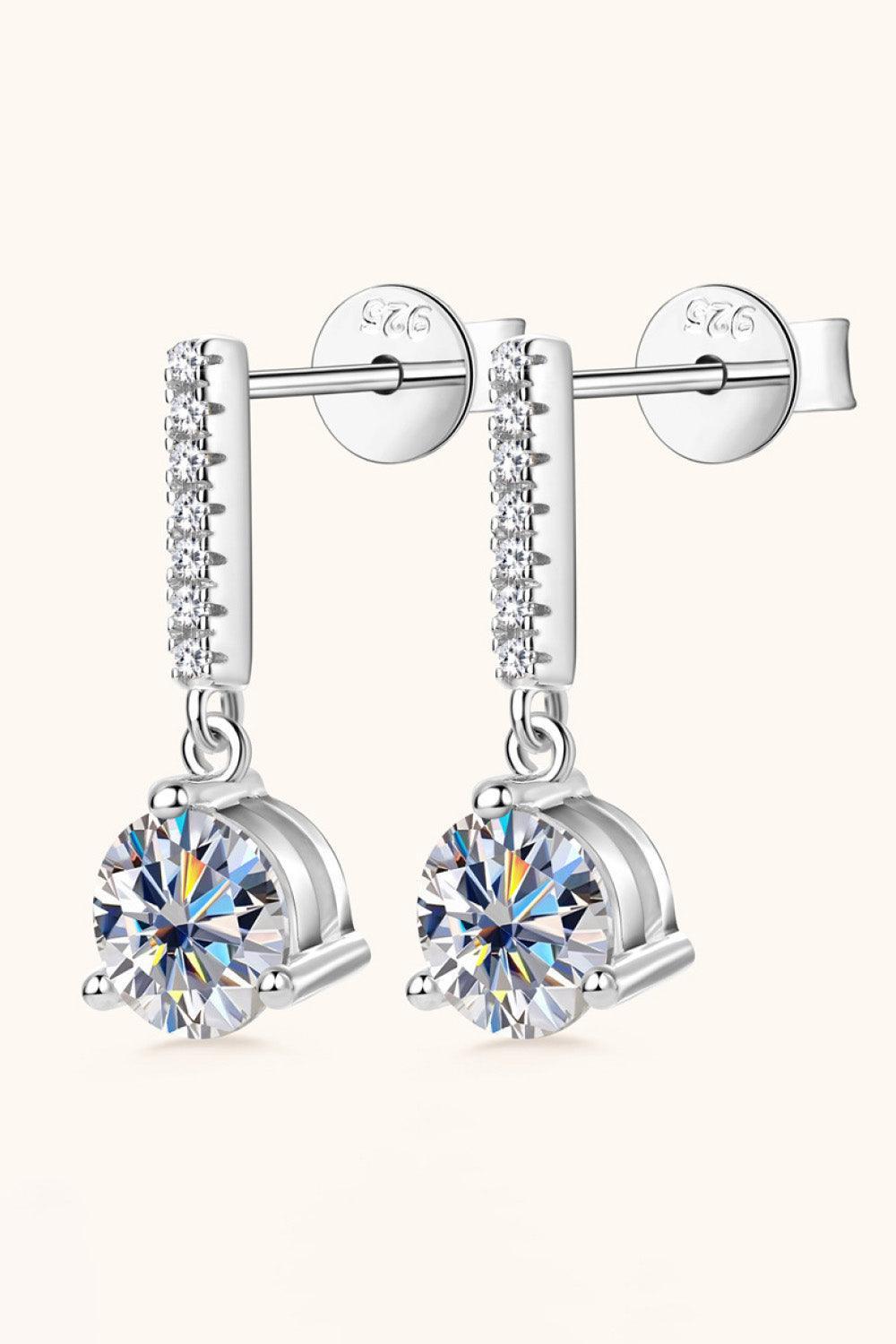 Acclaimed 2 Carat Moissanite Drop Earrings - MXSTUDIO.COM