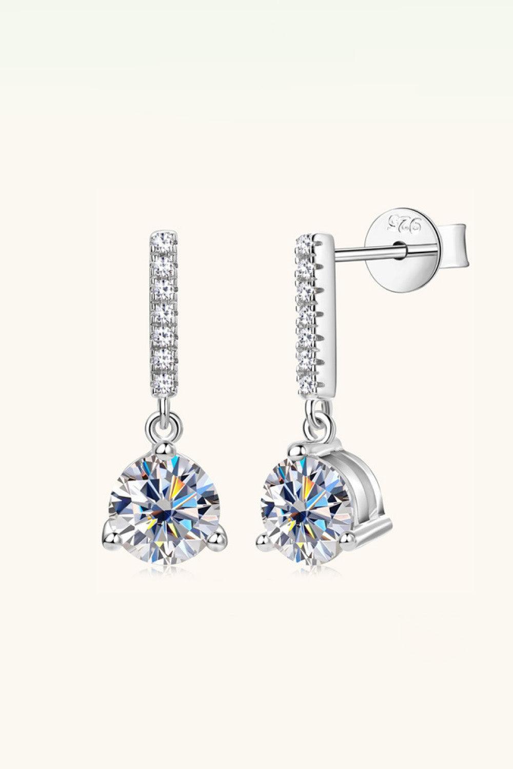 Acclaimed 2 Carat Moissanite Drop Earrings - MXSTUDIO.COM