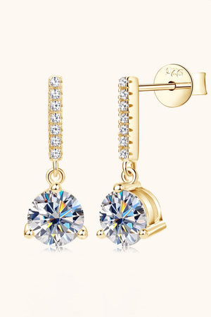 Acclaimed 2 Carat Moissanite Drop Earrings - MXSTUDIO.COM