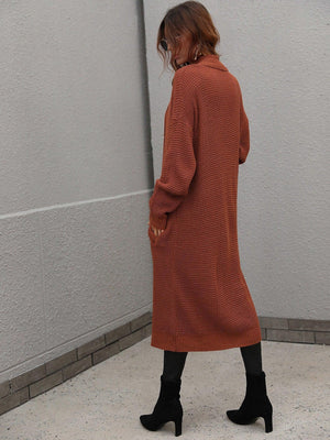 Achieve Joy Waffle Knit Open Front Duster Cardigan - MXSTUDIO.COM