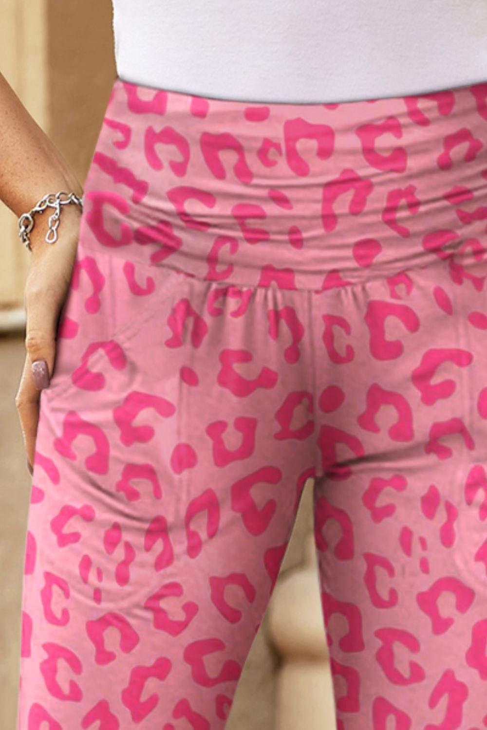 Active And Chic Skinny Pink Leopard Pants - MXSTUDIO.COM
