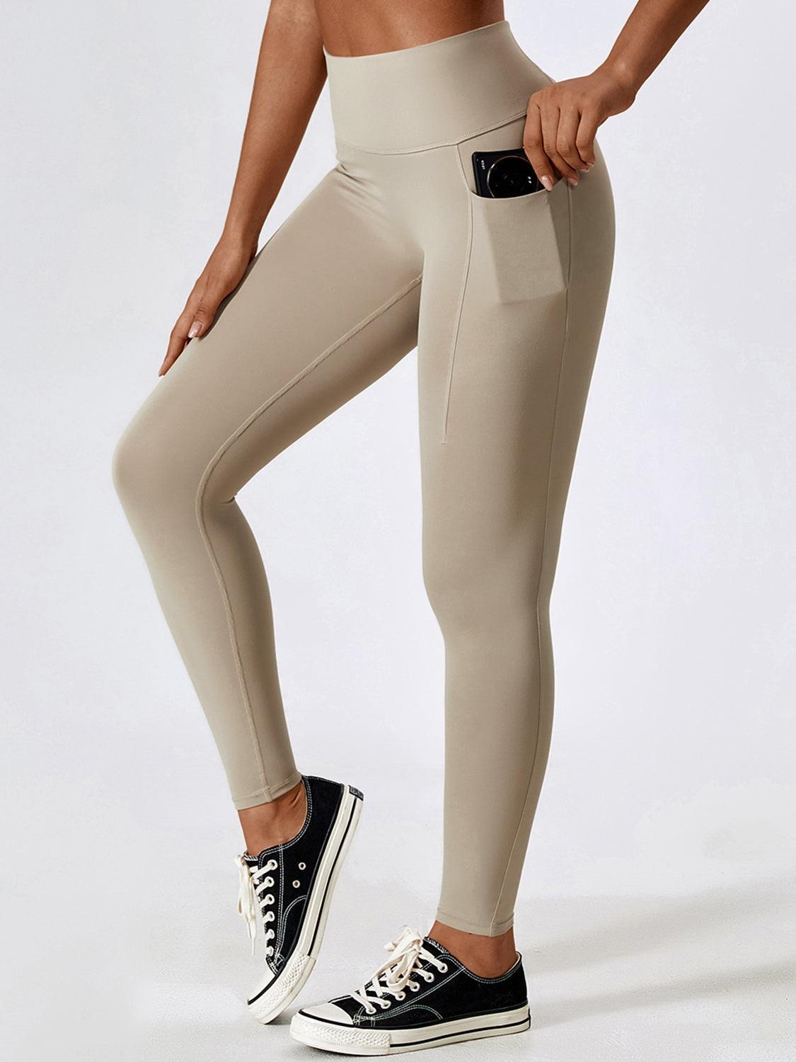 Active And Practical Slim Fit Leggings With Pockets - MXSTUDIO.COM