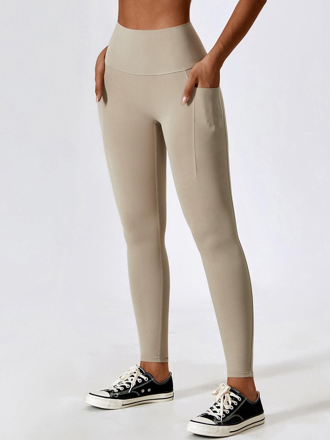 Active And Practical Slim Fit Leggings With Pockets - MXSTUDIO.COM