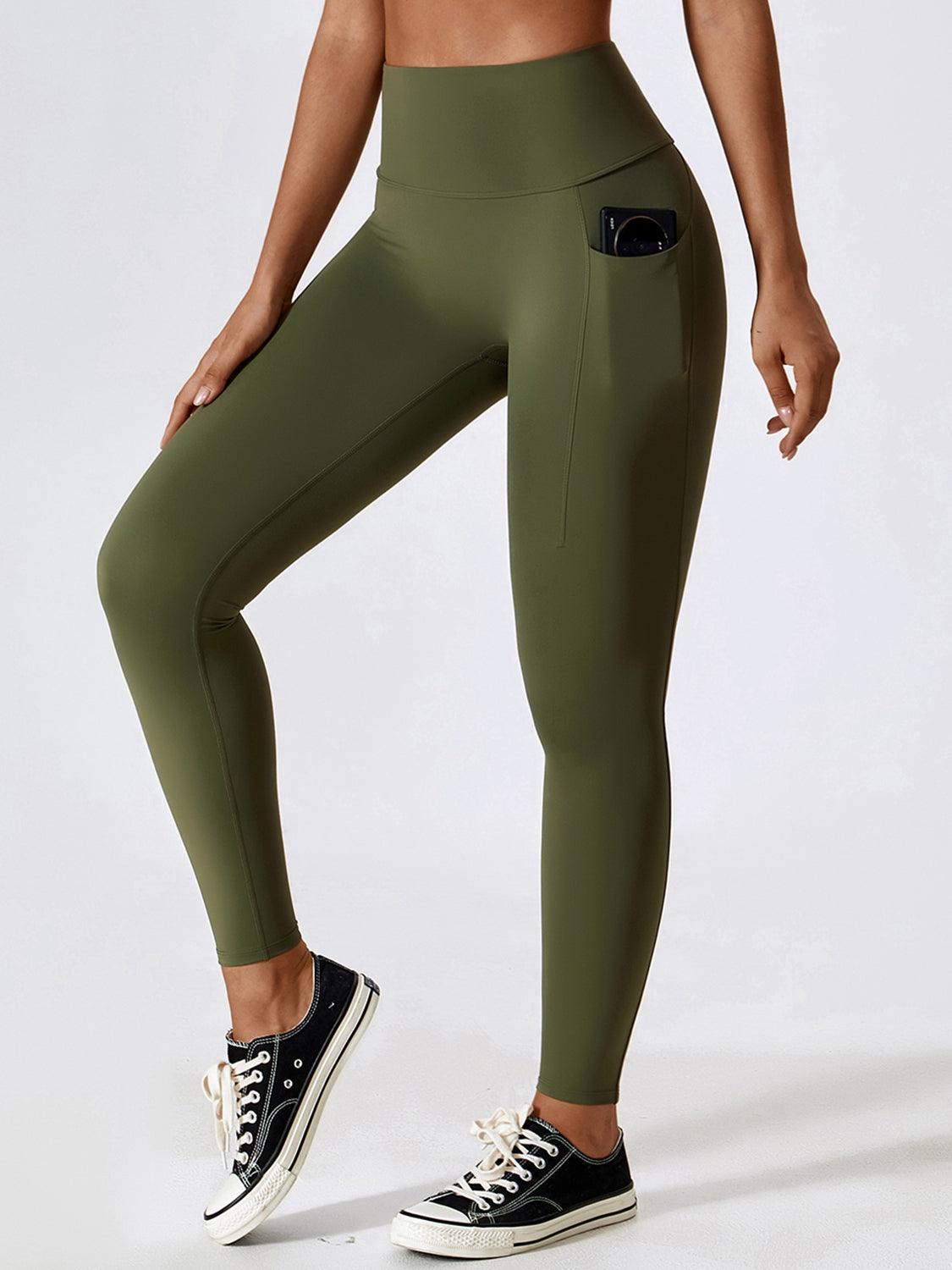 Active And Practical Slim Fit Leggings With Pockets - MXSTUDIO.COM