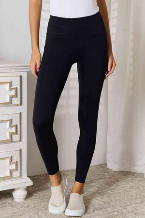 Active Routine Black Sports Wide Waistband Leggings - MXSTUDIO.COM