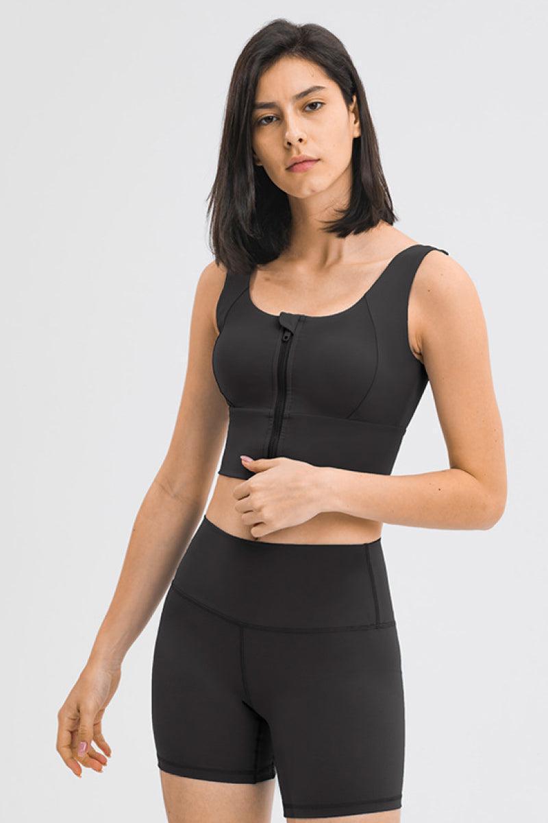 Active Zip-Front Sporty Top - MXSTUDIO.COM