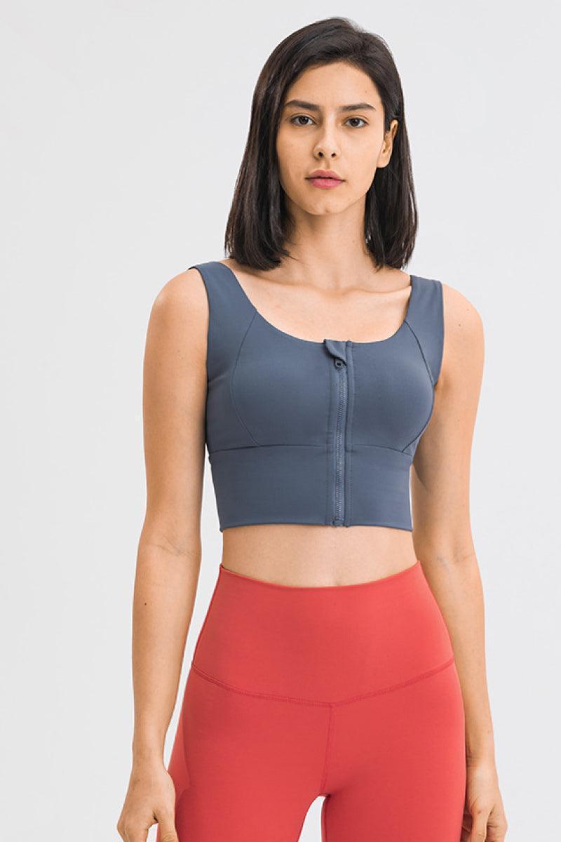 Active Zip-Front Sporty Top - MXSTUDIO.COM