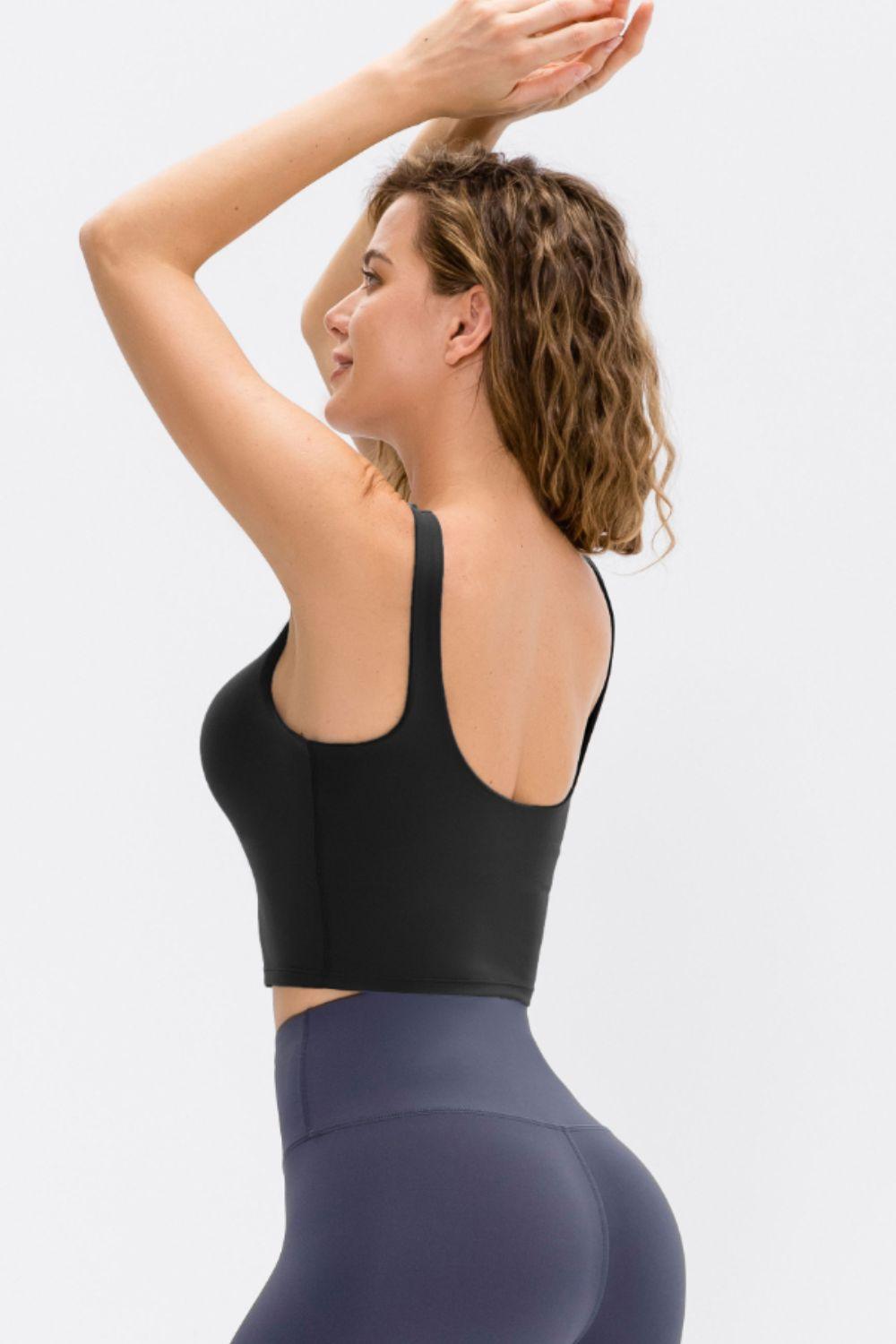 Activewear Essential Scoop Neck Active Crop Tank - MXSTUDIO.COM