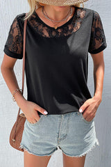 Actually I Can Short Sleeve Black Lace Blouse - MXSTUDIO.COM